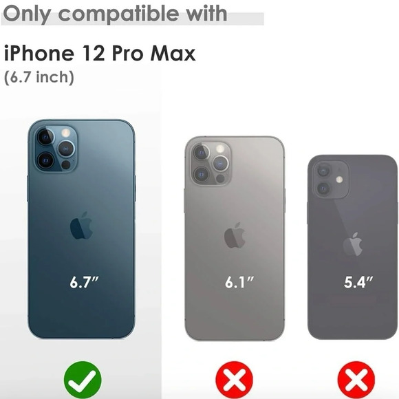 LOHASIC for iPhone 12 Pro Max Case for Women, Flexible Luxury PU Leather Cover - Picture 8 of 8